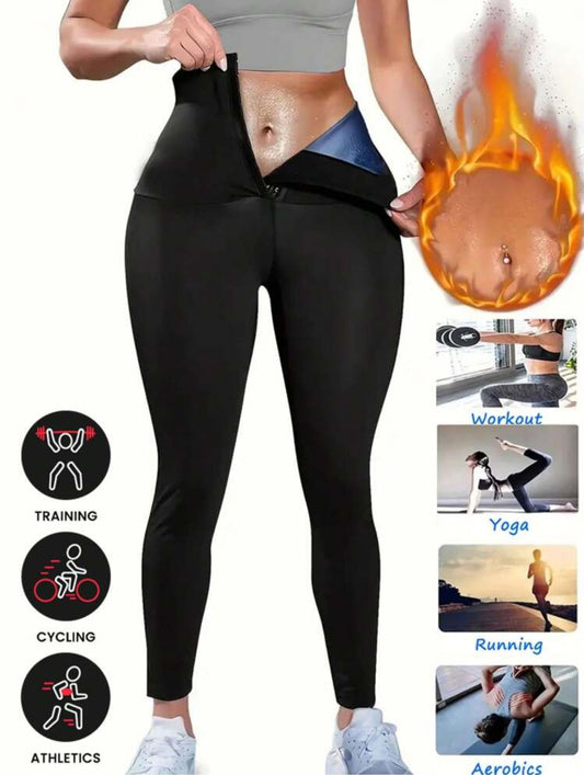 Pantalón Deportivo de Cintura Alta – Efecto Sauna y Moldeador